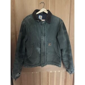 VTG Carhartt Jacket Mens Medium J22 MOS Green Detroit Arctic Faded Y2K Grunge